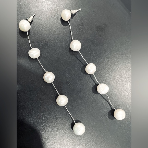 Jewelry - Modern Pearl Drop Bridal Earrings